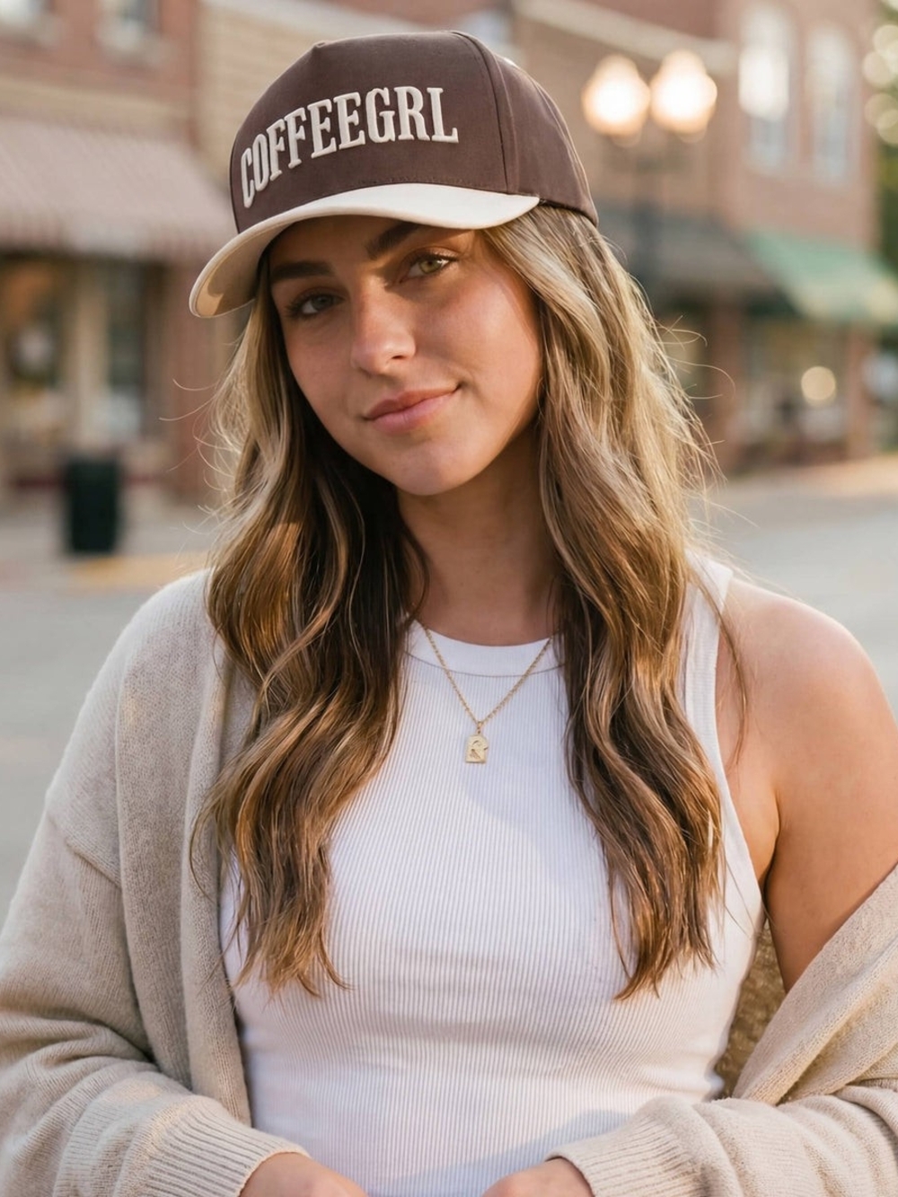 CC Skye Brown & Cream 'COFFEEGRL' Baseball Cap